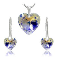 Sada šperků SWAROVSKI Elements Heart srdce - crystal ab